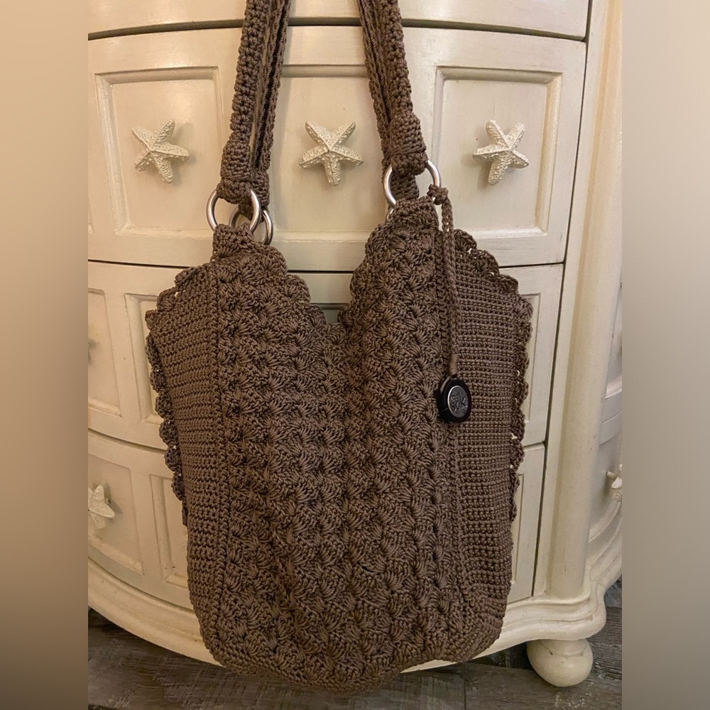 The Sak Taupe Crocheted Handbag for Fall